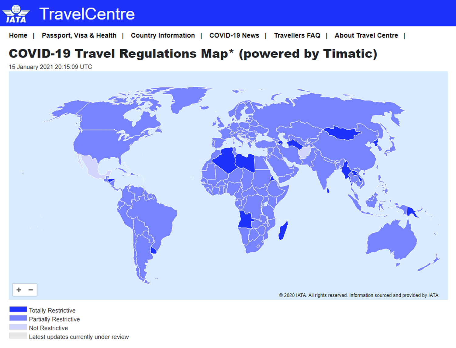 iata travel centre world map